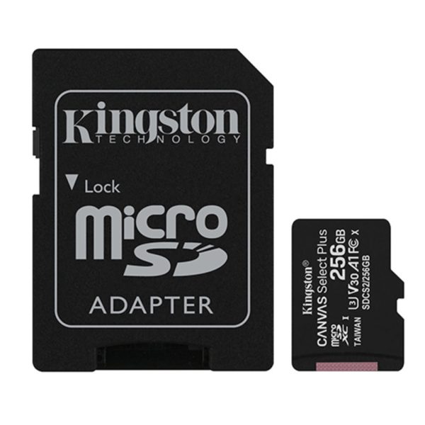 Kingston Canvas Select Plus 256GB microSD Card Class 10 UHS-I speeds up to 100MB/s with Adapter SDCS2/256GB