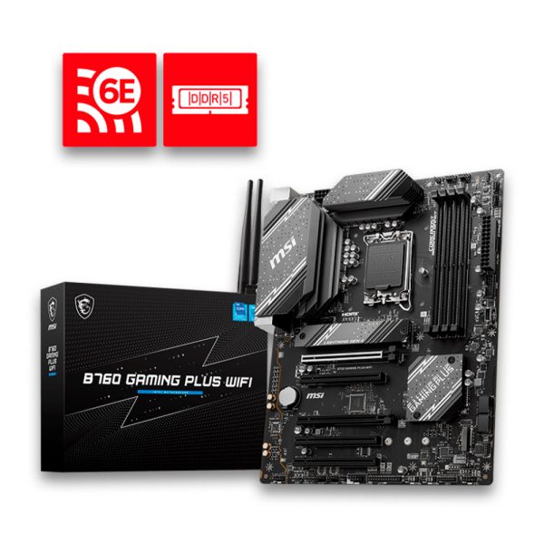 MSI  B760 Gaming Plus WIFI Motherboard ATX with Intel 1700 Socket 7D98-024